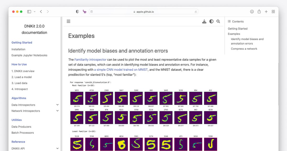 Dataset And Network Introspection ToolKit (DNIKit) - Apple Machine ...